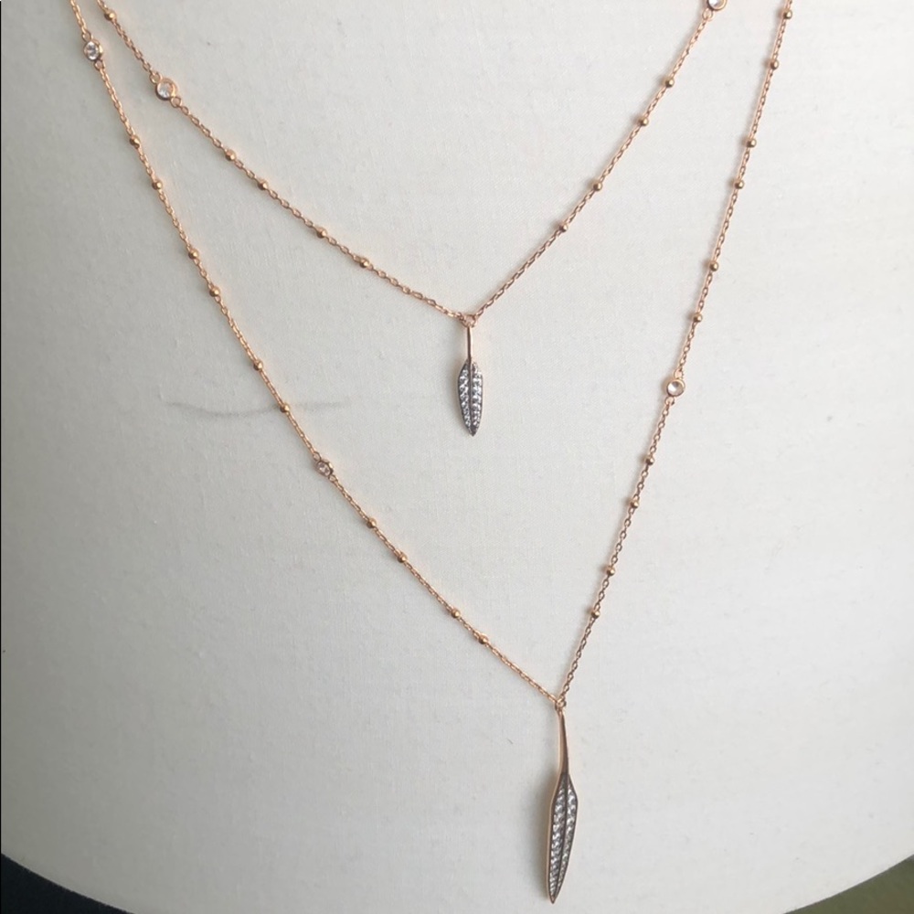 Henri Bendel Layered Rose Gold Chain Necklace